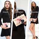 Evening Bag for Women, Flower Wedding Evening Clutch Purse Bride Floral Clutch Bag