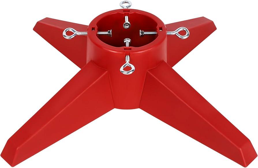 FORUP Christmas Tree Stand, Xmas Tree Base Stand, Christmas Tree Holder for Real Trees, Red