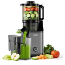 VENNEX Cold Press Juicer with 5.7" Extra Large Feed Chute, Slow Masticating Juicer Machines for Whole Fruits & Vegetables, Dual Auger for High Juice Yield, Easy Cleaning, BPA Free, Black