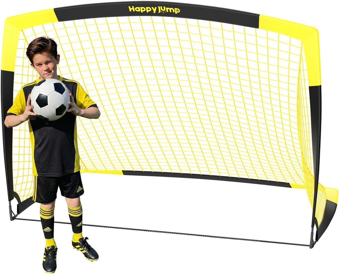 Happy Jump 7x5 FT & 5x3.6 FT Portable Soccer Goal for Youth Players Ages 614, Large-Frame Design Built for Long-Term Development, Easy Setup for Backyard, Park or School Training