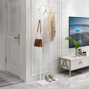 Tenkovic Metal Coat Rack Freestanding, Coat Rack Stand with Heavy-weight Natural Marble Base, 67” Coat Hanger Stand with 3 Hooks for Bedroom, Office, Hallway, Entryway, Living Room (White)