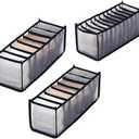 HSLFUAI Pack of 3 Mesh Drawer Organizer Underwear Drawer Organizer Socks Compartment Storage Mesh Clothing Sorting Drawer Divider Organizer(7Grids+7Grids+11Grids)