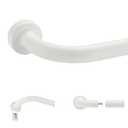 Matte White Disc Curtain Rods, 84-144 Inches Window Curtain Rod, Adjustable Room Darkening Curtain Rod with Aluminum Finials and Brackets, Wrap Around Design