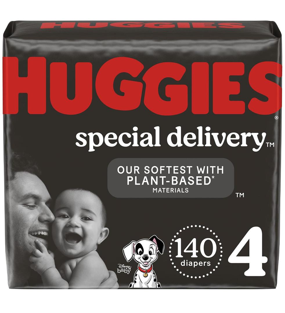 Hypoallergenic Baby Diapers Size 4 (22-37 lbs), Huggies Special Delivery, Fragrance Free, Safe for Sensitive Skin, 140 Ct Size 4 (140 Count) Size 4 (140 Count)