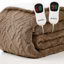 Heated Electric Blanket King Size-100"x90" Heating Blanket with 10 Heating Levels & 5 Time Settings Over-Heat ProtectionWinter Warmer for Adults with ETL Certification Beige