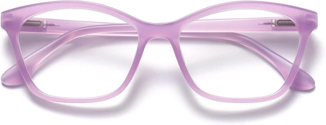 OPULIZE KAT Reading Glasses for Women Men, Cat-Eye Frame with Spring Hinges, Matt Purple +3.50 (Pack of 1)