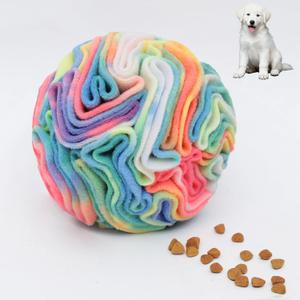 Snuffle Ball for Dogs, Puppy Treat Toy, Interactive Foraging Puzzle Ball Toy, Enrichment Toys for Large Dogs, Sniffle Interactive Treat Balls (Chromatic)