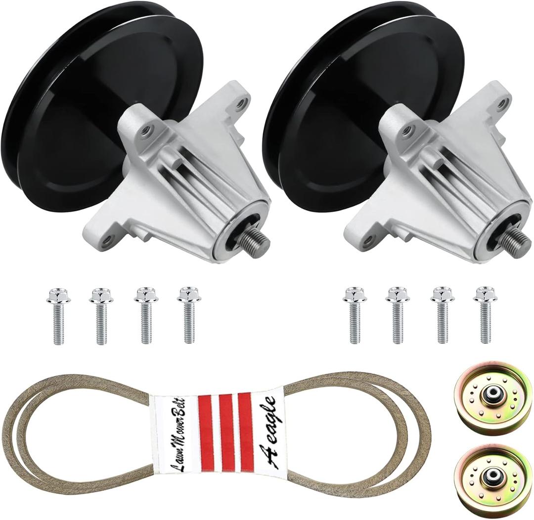 AEagle 46" Mower Deck Rebuild Kit Spindle Pulley Idler Belt 918-04636 918-04636A 918-04865 918-04865A 618-04636 618-04636A 618-04865 618-04865A for Cub Cadet MTD Troy Bilt Craftsman LTX1045 LTX1046