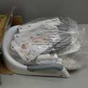 Forbena Potty Training Toilet Seat with Step Stool Ladder, Toddler Kids Potty Seat for Boys Girls, Non Slip Foldable Toilet Training Seat with Soft Cushion, Comfortable Handles (White-Grey)