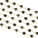 uxcell 2 Yards Black Rhinestone Chain Bulk with Gold Plated Brass Chain for Jewelry Making Craft DIY Bracelet, Necklace, Glass, Shoes, Clothes Decoration (1 Yard for Each Piece)