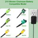 21V Lithium Battery Charger for Aoetree,Somorei,StarVal,SHINTYOOL,SEYVUM,EKACO,AKQIY,Cub TIK Electric Cordless Leaf Blower Battery Charger Replacement AC Power Cord ETL Listed