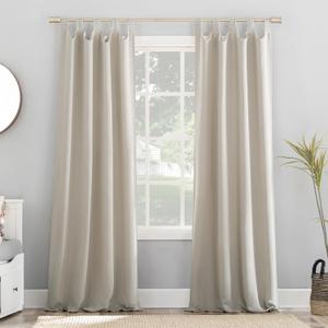 Sun Zero Easton Energy Saving Blackout Tab Top Curtain Panel, 40" x 84", Pearl Sun Zero Easton Energy Saving Blackout Tab Top Curtain Panel, 40" x 84", Pearl