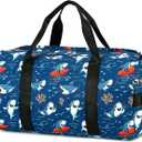 CAMTOP Kids Duffel Overnight Bag for Boys and Girls Toddler Carry-On Size Tote for Travel Duffle Gym Sport (Shark-Dark Blue)