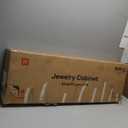 Nicetree Mirror Jewelry Cabinet, Jewelry Armoire with Full Length Mirror,Mirror with Jewelry Storage Wall/Door Mounted, Lockable Jewelry Armoire Organizer,White