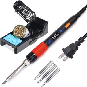 YIHUA 928D-III Soldering Iron,110W High Power, Fully Digital Display F /C- Temperature Control Soldering Tool, Accurate 194~896°F, with ON/OFF Switch, Iron Tip, Brass Wool, Automatic Sleep Mode