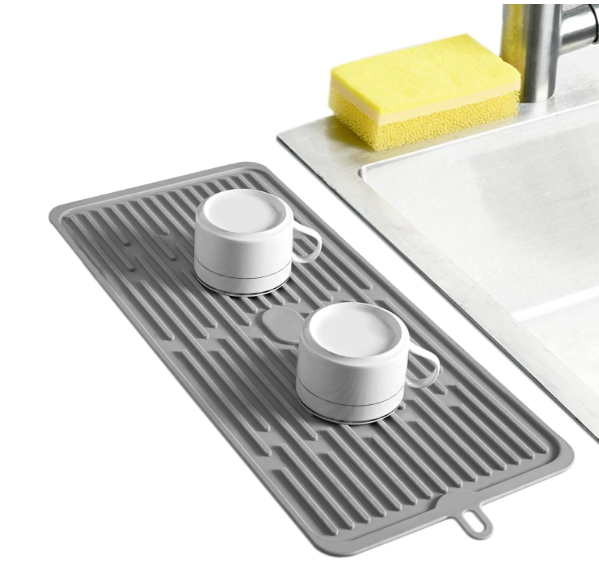 Dish Drying Mat, Silicone Drying Mat Good Large Drying Mats for Kitchen, Heat Resistant Mat Solid Rectangular