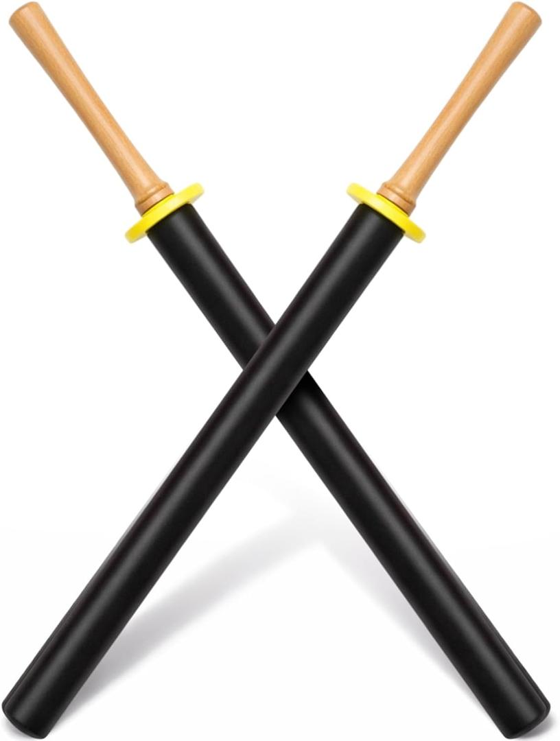 JellyArch 2 Pcs 33.5 Inches Foam Swords Practice Padded Sparring Sword Training Kendo Sticks Bokken for Adults Martial Arts Fighting Fencing Samurai Karate Ninja
