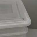 IRIS USA File Box, Plastic File Organizer with Lids for Letter/Legal File, Portable Document Box For Moving, Storage Bin with Durable and Secure Lid, Stackable Nestable BPA-Free, Clear 35 Qt. 4 Pack