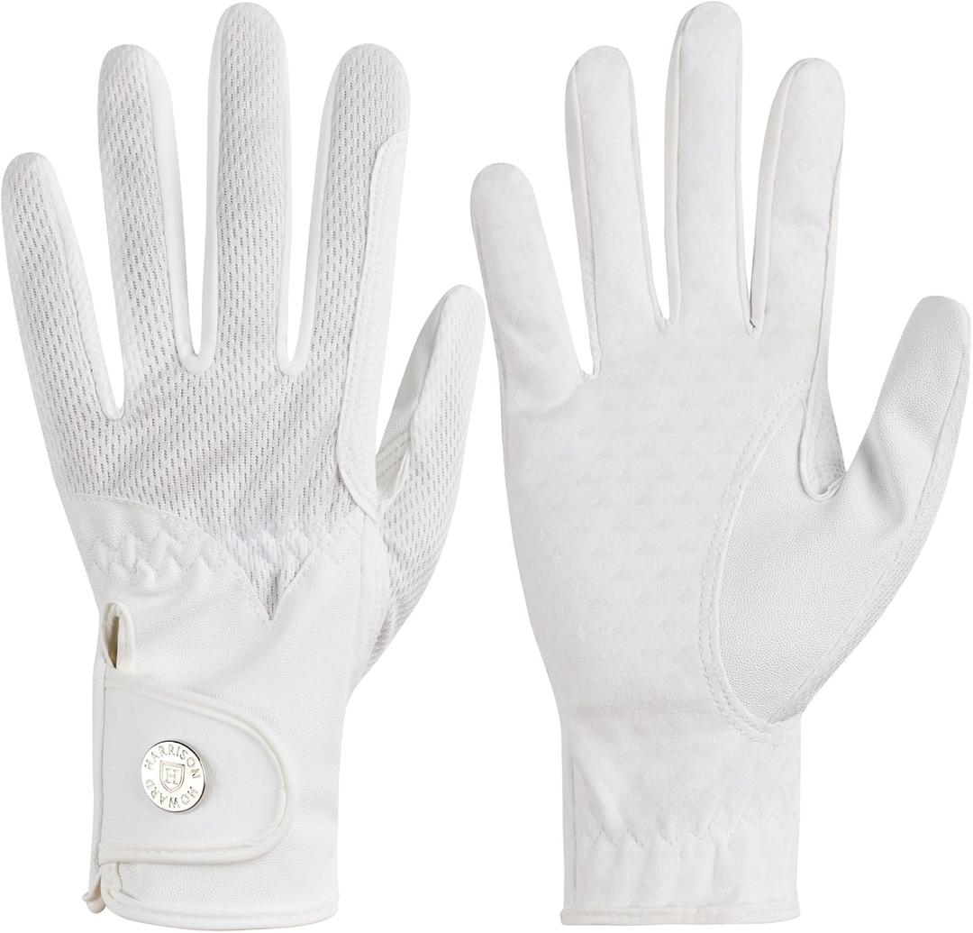 Harrison Howard Horse Riding Gloves for Women, Equestrian Training Gloves with Non Slip Silicone Grip, Breathable Lightweight