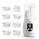 Portable Bottle Warmer for Travel with Glass Bottle, 8 Adapters, Baby Bottle Warmer for Breastmilk On The Go, Double Leak-Proof, Fast Heating, Multi-Level Temperature Control, Automatic Warm-Keeping