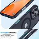 2 x Magnetic Shockproof for iPhone 16 Pro Case with Screen Protectors & Camera Cover, [Compatible with MagSafe] [Military-Grade Drop Protection], Translucent Slim Cute Phone Case, Black