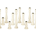 Koyal Wholesale 16 Pcs Unfinished Wood Candlestick Holders Natural White Wooden Taper Candle Holders Farmhouse Unfinished Wood Candle Holders Boho Candle Sticks Rustic Pillar Candles