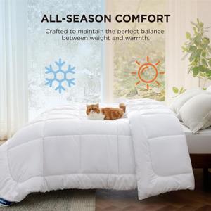 Bedsure Comforter Duvet Insert - Quilted Comforters King Size, All Season Duvet, GentleSoft™ Down Alternative Bedding, with 8 Tabs, Gifts for Women/Men, White, King 90 x 102 Inches