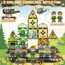 Magnetic Tiles Army Toys with Army Men Military Tank Plane Car, Magnet Tiles for Kids 3-5 4-8,Toy for Boys 4 5 6-8,Magnet Blocks Military Toys Action Figures Soldiers,Gifts for 3-12 Year Old Boys Kids