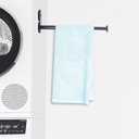 Extendable Magnetic Hanger Holder for Laundry Room, Clothes Hanger Orangizer Rack for Side of Washer or Dryer, Space Saving Laundry Storage, Black Pack of 2