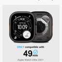 amBand Metal Case Screen Protector for Apple Watch Ultra 3/Ultra 2/Ultra 49mm, W3 Rugged Bumper Thin Frame with 9H Tempered Glass Film & Back Cover, [Waterproof] [Band Compatible], Natural Titanium