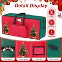 Christmas Tree Storage Bags 9FT Red Green Heavy Duty Christmas Tree Bag 600D Oxford Large Chirstmas Tree Storage Container with Reinforced Handles Xmas Tree Storage Bag for Artificial Trees