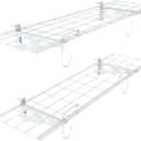 WALMANN Pack of 2 Garage Wall Shelves, 1 x 4 ft/12 * 48 inch Wall Mounted Storage Shelves for Garage Heavy Duty Floating Shelving, Holds Up to 220 Lbs (White)