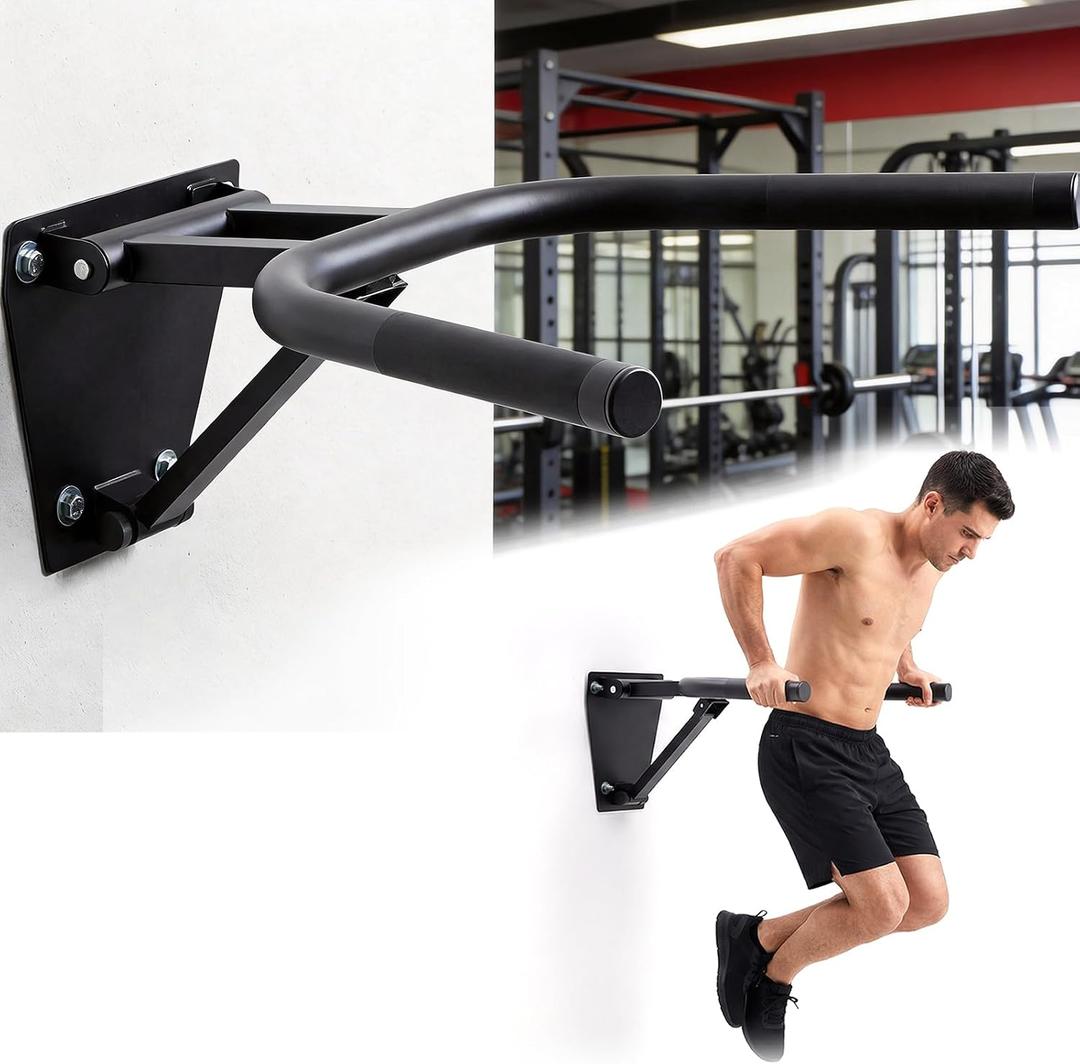 Zonon Wall Mount Dip Station Dip Bar Heavy Duty Wall Mount Pull up Bar for Home Gym Power Strength Training Workouts L Sits Knee Raises Gymnastics and Upper Body Fitness Training Max Capacity 400 lb