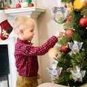 2 x Christmas Ornaments Butterfly Pendant, Tree Decorations, Antique Silver Tone Butterfly Charms, Car Rearview Mirror Pendant, Keepsake for Family (Heaven)