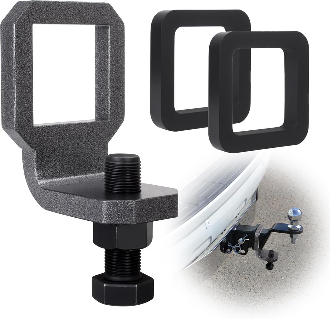 2" Anti Rattle Hitch Clamp with 2 Silencer Pads, Heavy Duty Hitch Stabilizer & Tightener for Quieter Towing, Tool-Free Installation, Corrosion Resistant Silver Textured Powder Coat