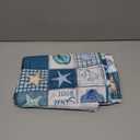 Horaldaily Summer Tablecloth 6084 Inch Rectangular, Patchwork Style Sealife Shells Starfish Seaweed Conch Light Blue Washable Seasonal Table Cover for Party Picnic Dinner Decor