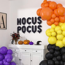 HOUSE OF PARTY Halloween Balloon Arch Kit – 86 Pcs Hocus Pocus Decorations, Yellow, Purple, Orange and Black Halloween Balloons Decorations Halloween Party Decorations Happy Halloween Party Supplies