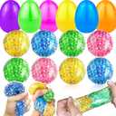 8 Pack Easter Squeeze Stress Balls - 3.4 Inch Large Easter Egg Fillers for Kids Basket Stuffers, Sensory Fidget Toys for Boys Girls, Easter Egg Hunt Prizes, Classroom Gifts