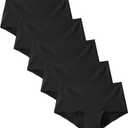 INNERSY Girls' Boyshorts Underwear Soft Cotton Panties Size 8-16 for Teens 5-Pack (14-16 Years, Solid Black)