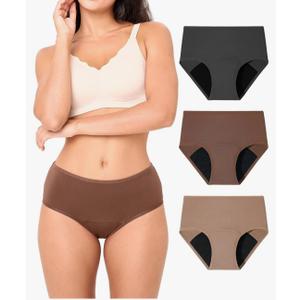 BAMBOO COOL Womens Period Underwear High Waisted Leakproof Postpartum Maternity Panties Soft Breathable Absorbent,3 Pack XXL