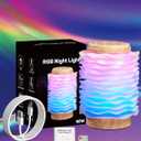 2 x Night Light, Table Bedside Lamp for Kids, Dimmable Touch Lamp with 8 Brightness Levels and RGB Modes, Timer & Memory Function, Portable LED Night Light for Bedroom, Baby Nursery, Living Room, Outdoor