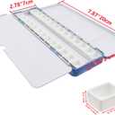 Bitray Medium Metal Empty Watercolor Palette Multifunctional Pigment Palette with 26 Empty Half Pans for Gouache Oil Painting DIY Painting and Air Painting White Blue