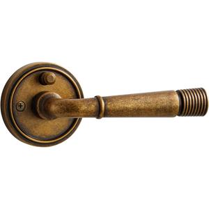 1 Pack Antique Brass Door Lever Interior Privacy Door Handle with Lock for Bedroom and Bathroom,Zinc Alloy