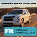 Tape-on Window Visor Compatible with Mitsubishi Outlander 2022 2023 2024 2025 2026,4PCS Black Window Vent Deflectors,Window Rain Guards