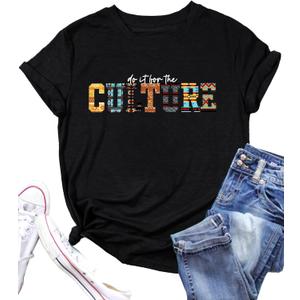 LAZYCHILD Black History Shirts for Women: Black History Month T-Shirts African American Shirt Culture Graphic Tee Tops (Small)