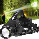 Bud K LED Headlamp Rechargeable, Upgraded 30W Super Bright Head Lamp 1000 High Lumen with 6 Modes, Zoomable, IPX6 Waterproof Headlamps for Outdoor Hiking, Camping, Running, Fishing, Hunting