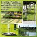 Ferraycle 8 Pcs 42 Inches/3.5 ft Single Rope Poles Steel Stakes with Loop for Creating a Rope Border Around Flower Beds, Fence, Trees, Garden, Walkways, Fountains