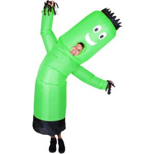 LookOurWay Inflatable Tube Man Costume - Wacky Wavy Arm Guy Funny Inflatable Halloween Costume for Adults (Green) LookOurWay Inflatable Tube Man Costume - Wacky Wavy Arm Guy Funny Inflatable Halloween Costume for Adults (Green)