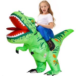 MT MENGTONG Inflatable Dinosaur Costume Kids Riding T Rex Blow up Halloween Costume Funny Party for Boys/Girls (7-10Y)
