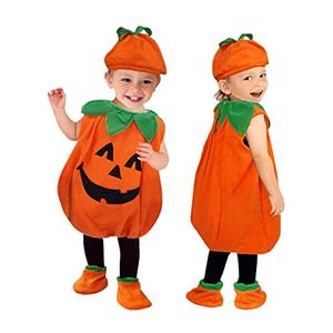 JIFRE Cute Children Halloween Pumpkin Costume for Kids, Toddler Infant Baby Halloween Costume Outfit Set Cosplay for Boys Girls (2-3Y, 2-3T)